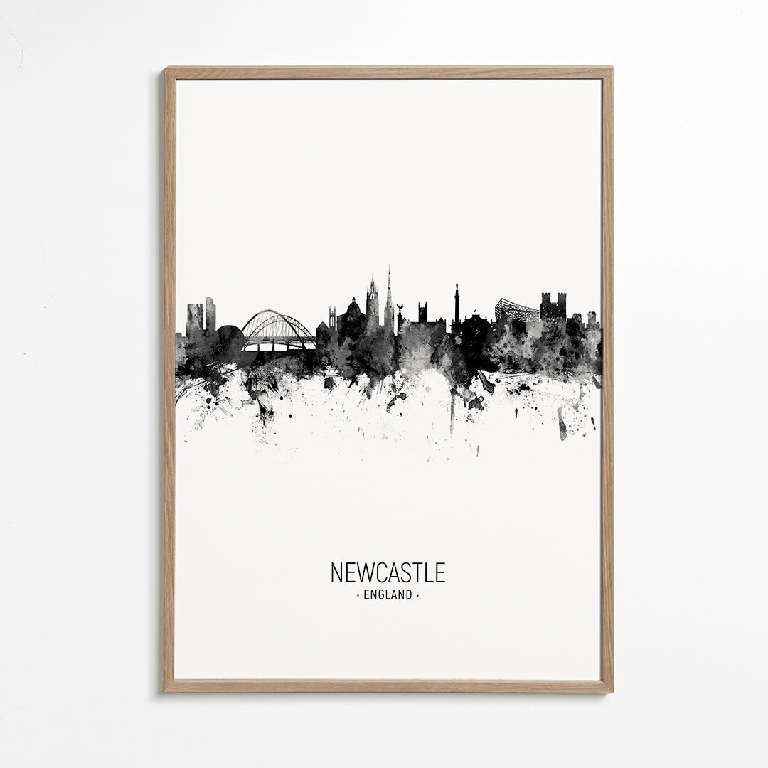 Newcastle Skyline en blanco y negro