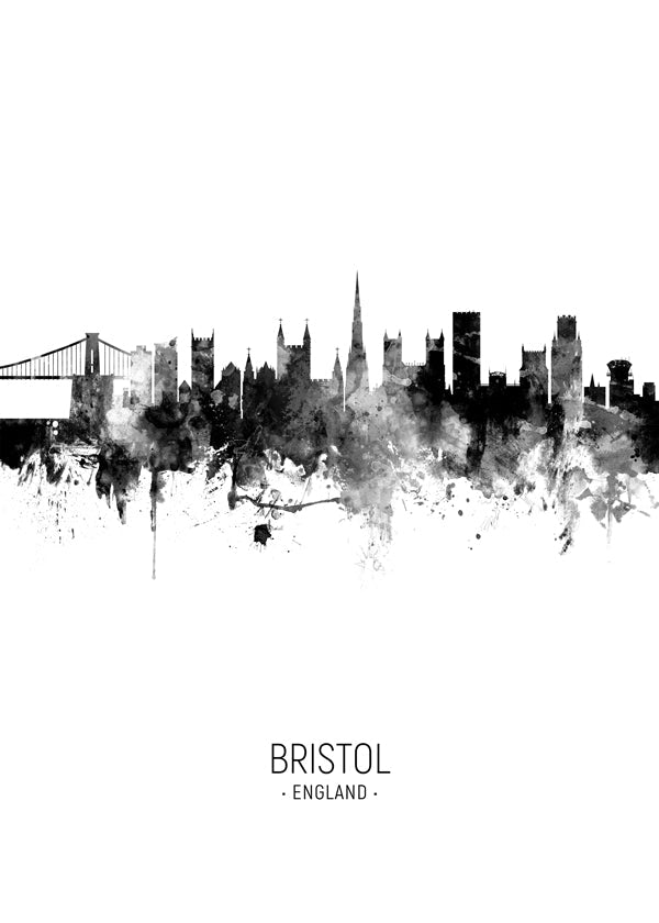 Bristol Skyline en blanco y negro