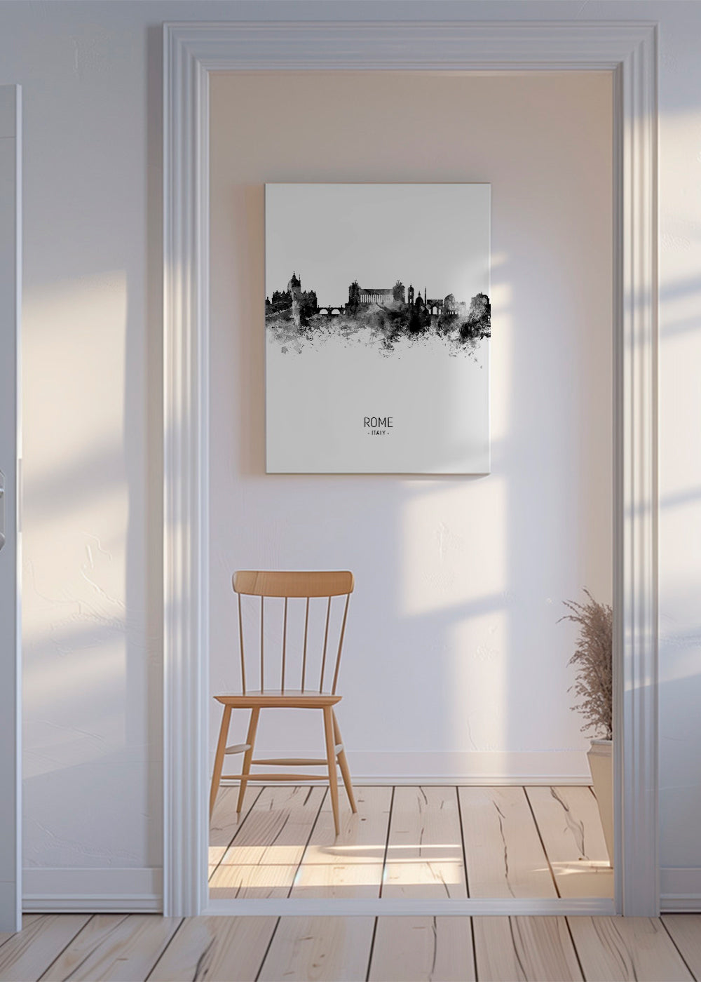 Rome Skyline en blanco y negro