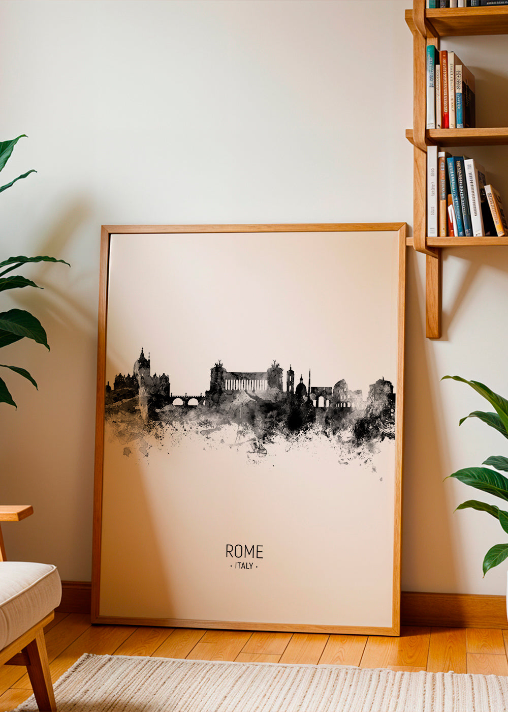 Rome Skyline en blanco y negro