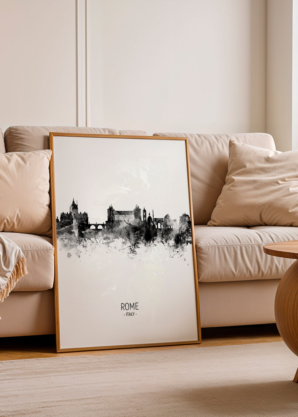 Rome Skyline en blanco y negro