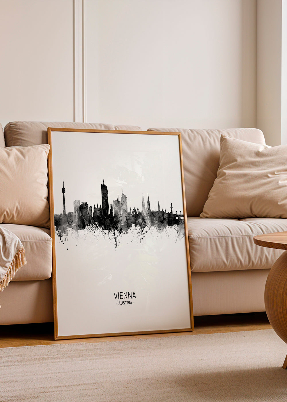 Vienna Skyline en blanco y negro