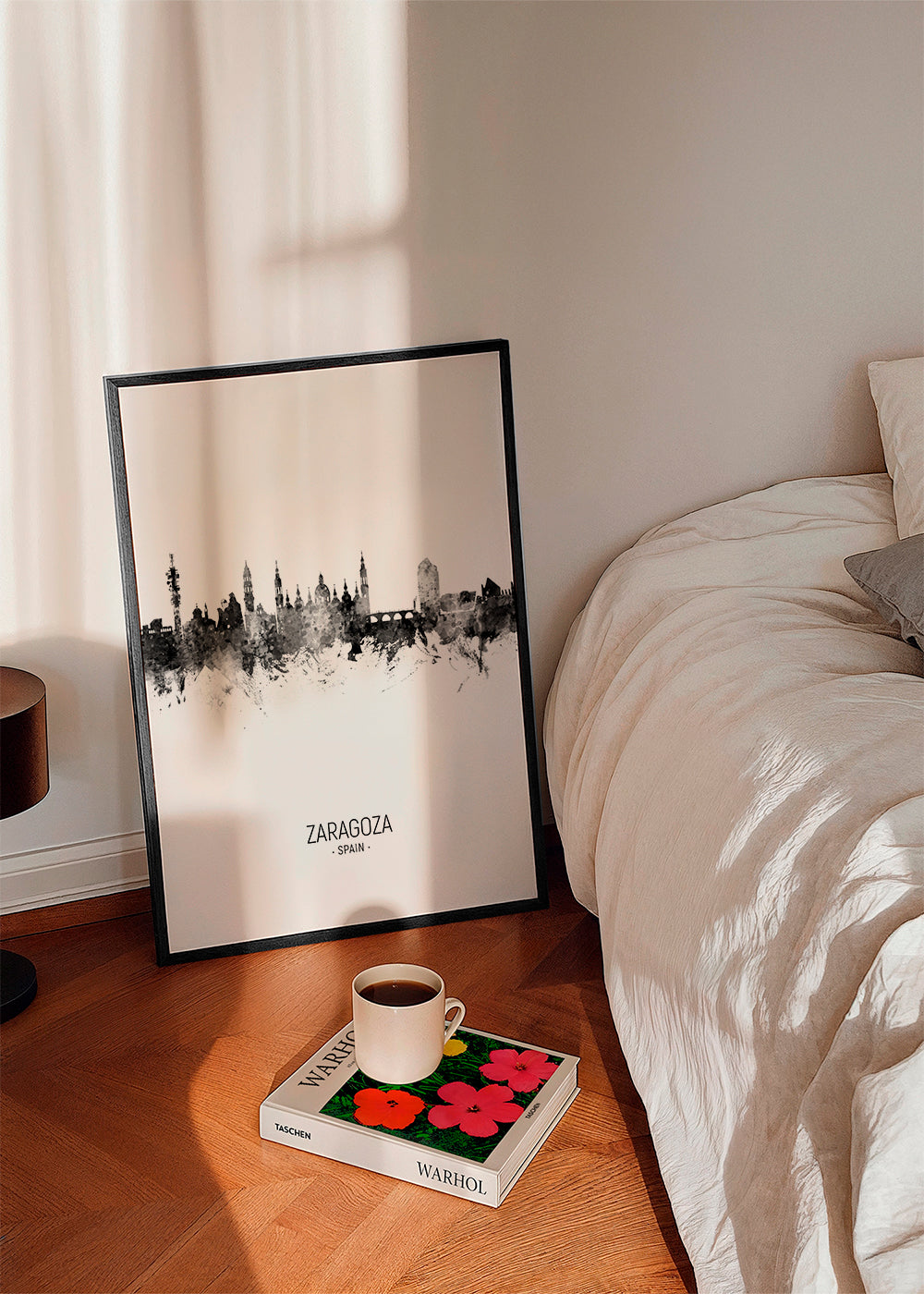 Zaragoza Skyline en blanco y negro