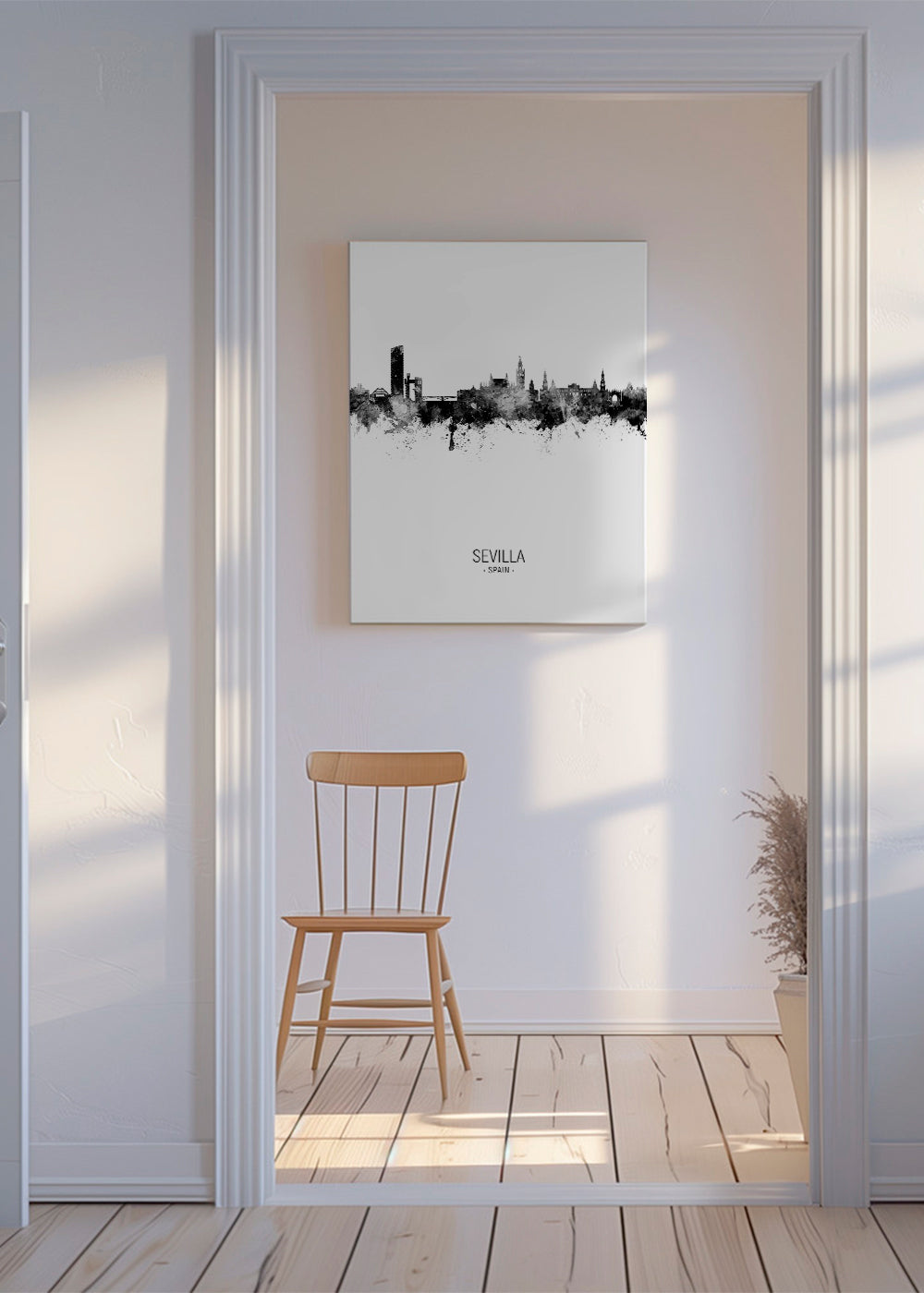 Sevilla Skyline en blanco y negro