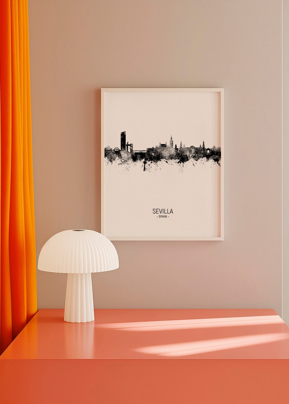 Sevilla Skyline en blanco y negro