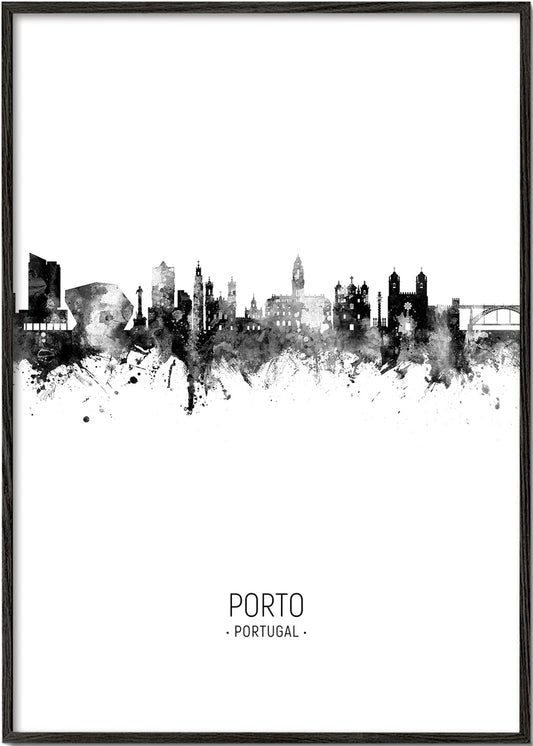 Porto Skyline en blanco y negro