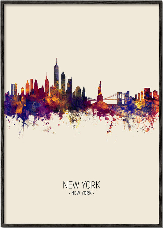 New York Skyline en beige
