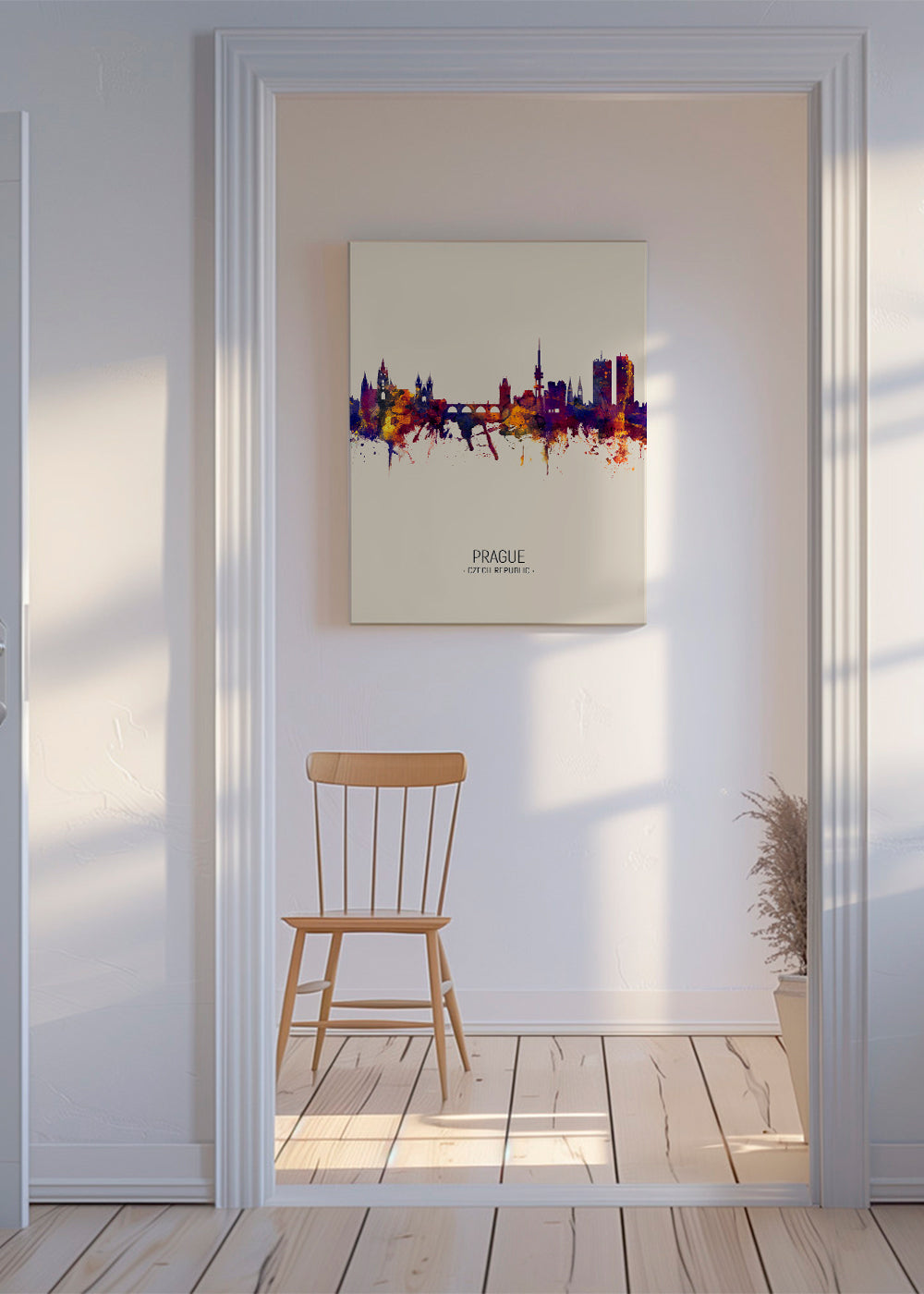 Prague Skyline en beige
