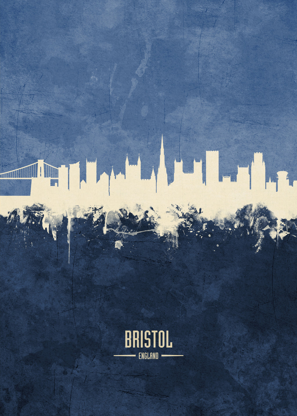 Bristol Skyline Azul - Unframed art print