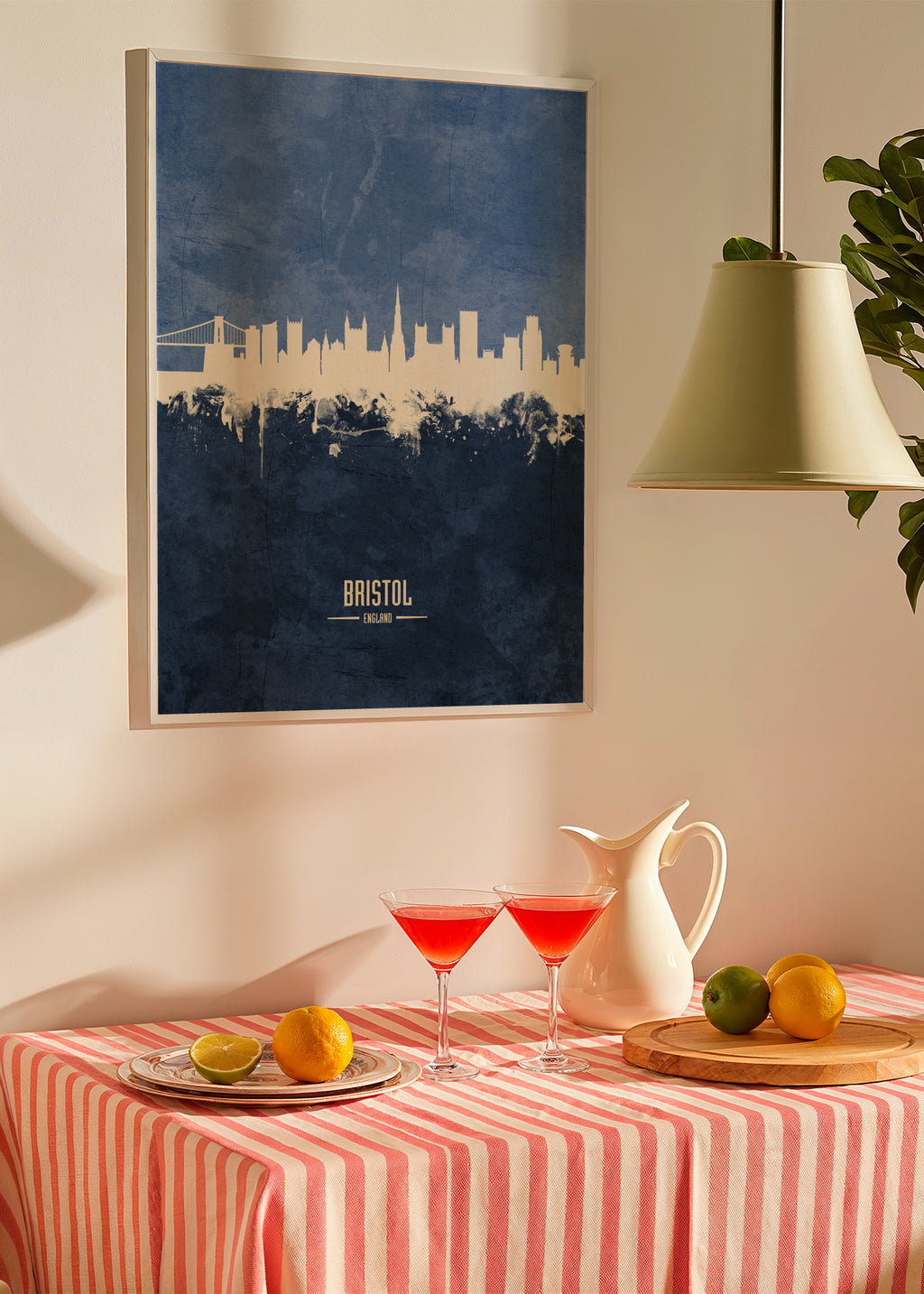 Bristol Skyline Azul - Framed poster in an interior