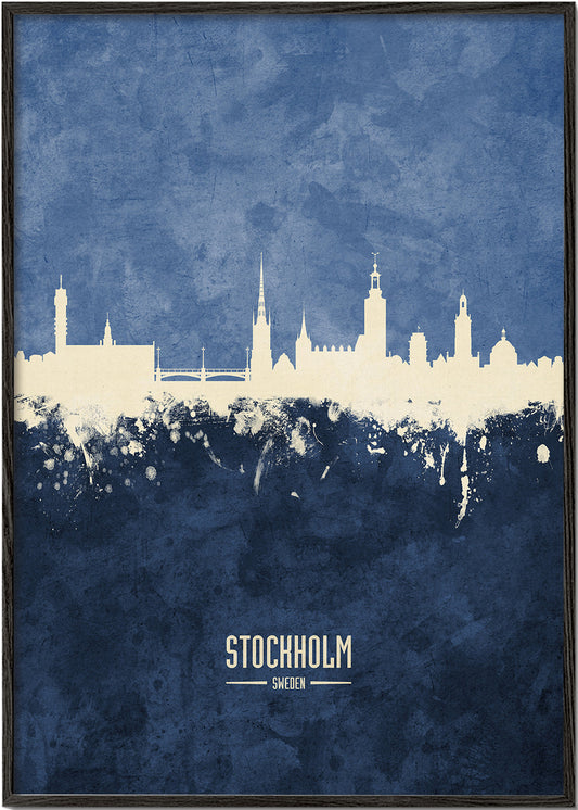 Stockholm Skyline azul