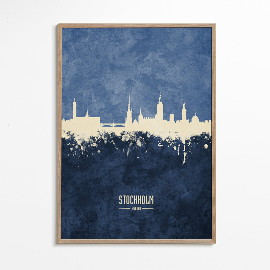 Stockholm Skyline azul