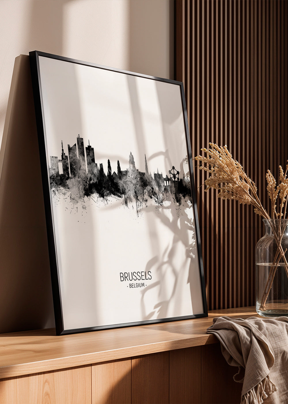 Brussels Skyline blanco y negro