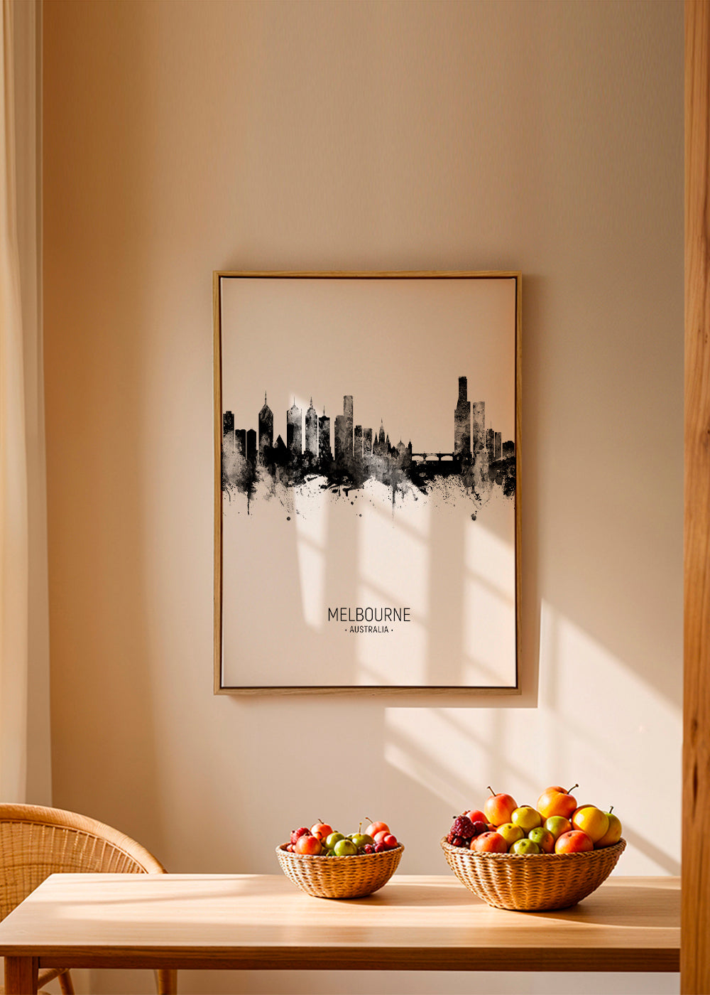 Melbourne Skyline blanco y negro