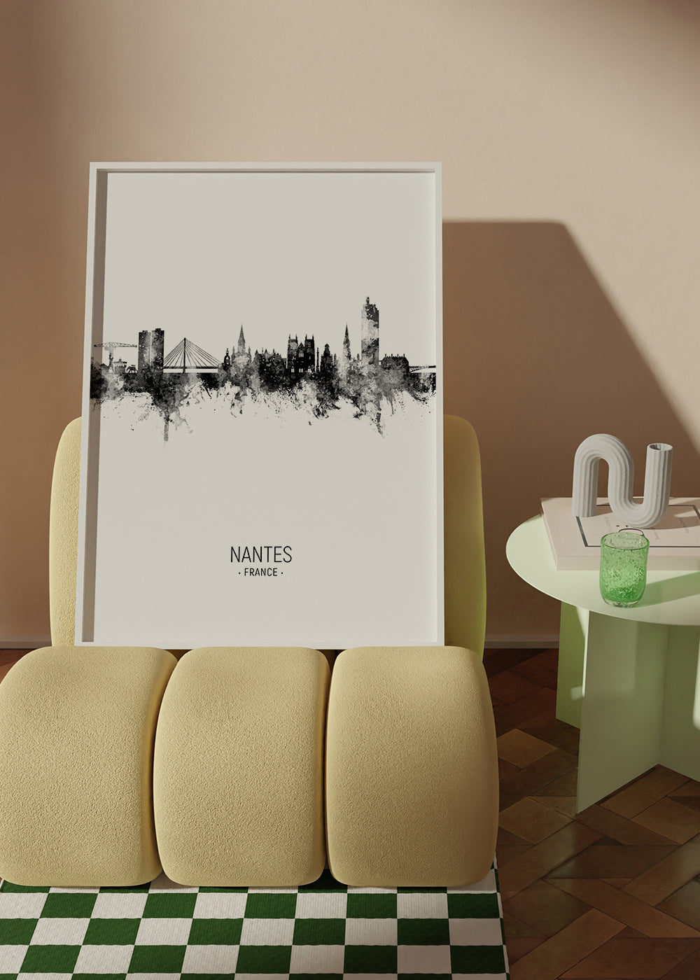 Nantes Skyline blanco y negro