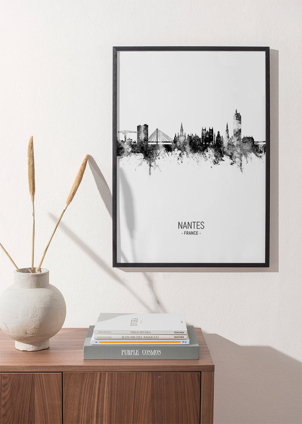 Nantes Skyline blanco y negro