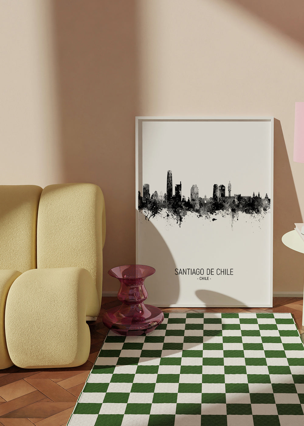 Santiago de Chile Skyline blanco y negro