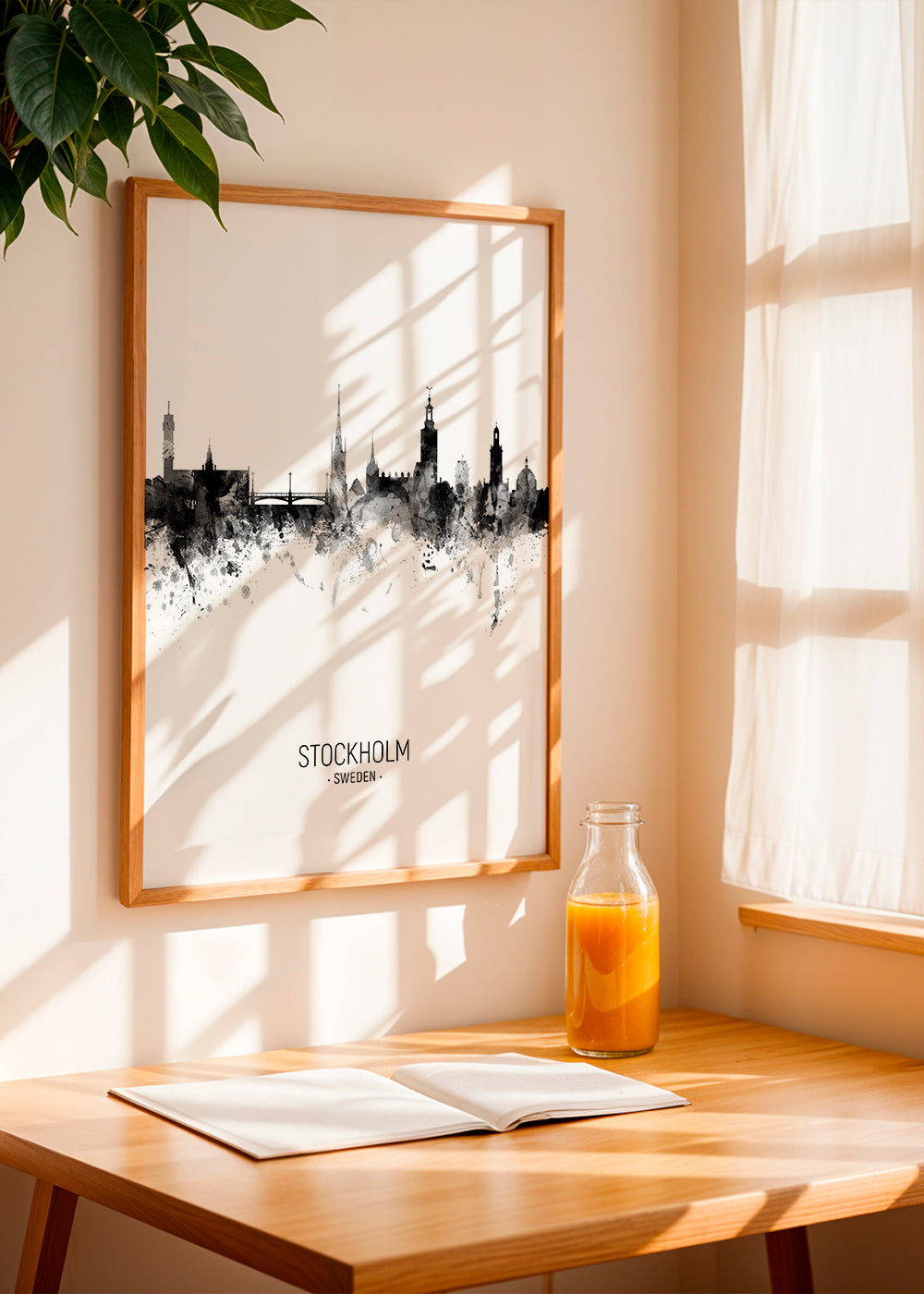 Stockholm Skyline blanco y negro