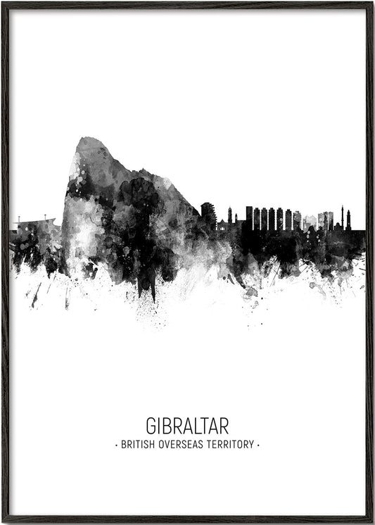 Gibraltar Skyline blanco y negro