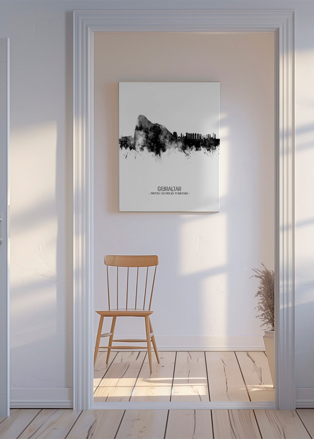 Gibraltar Skyline blanco y negro