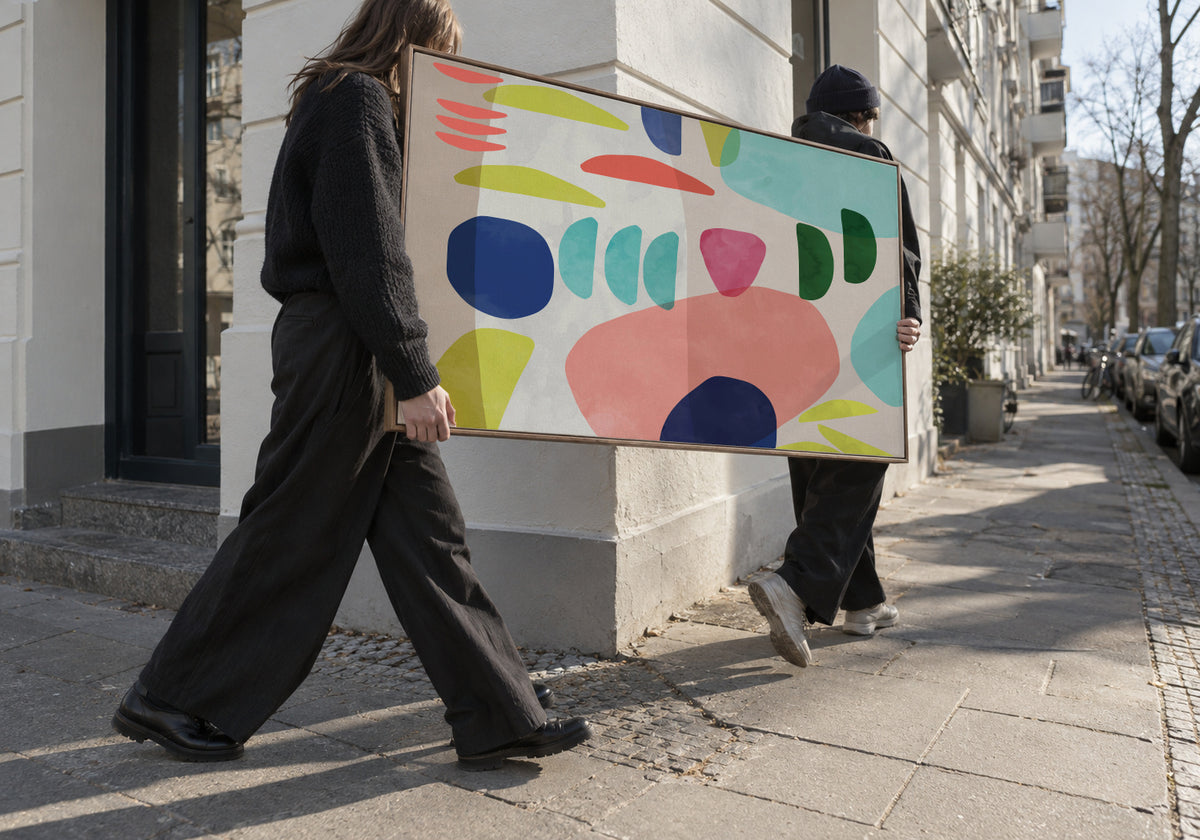 Organic Bold Shapes - Framed canvas in an interior