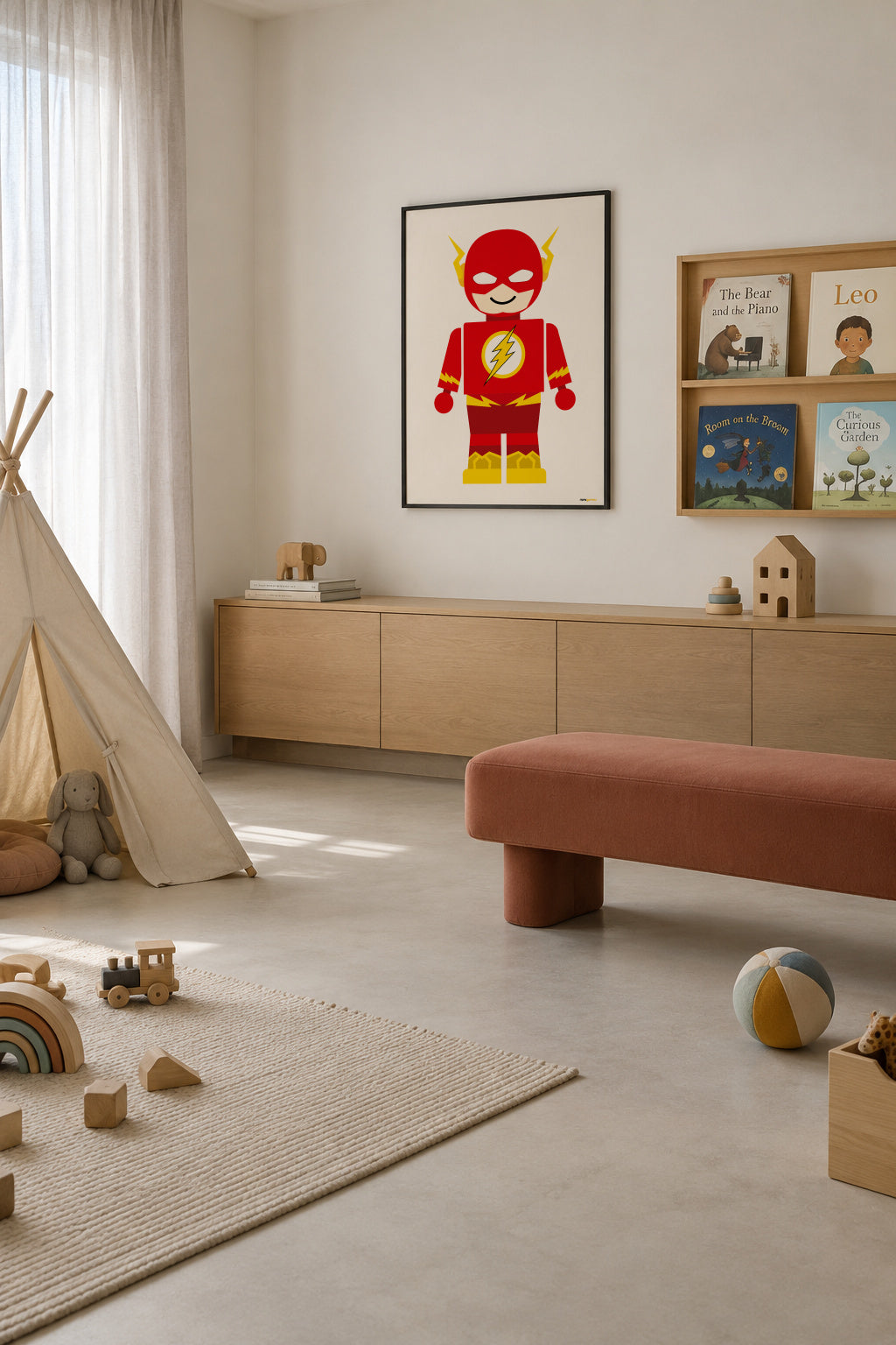 Toy Flash - Framed poster in an interior