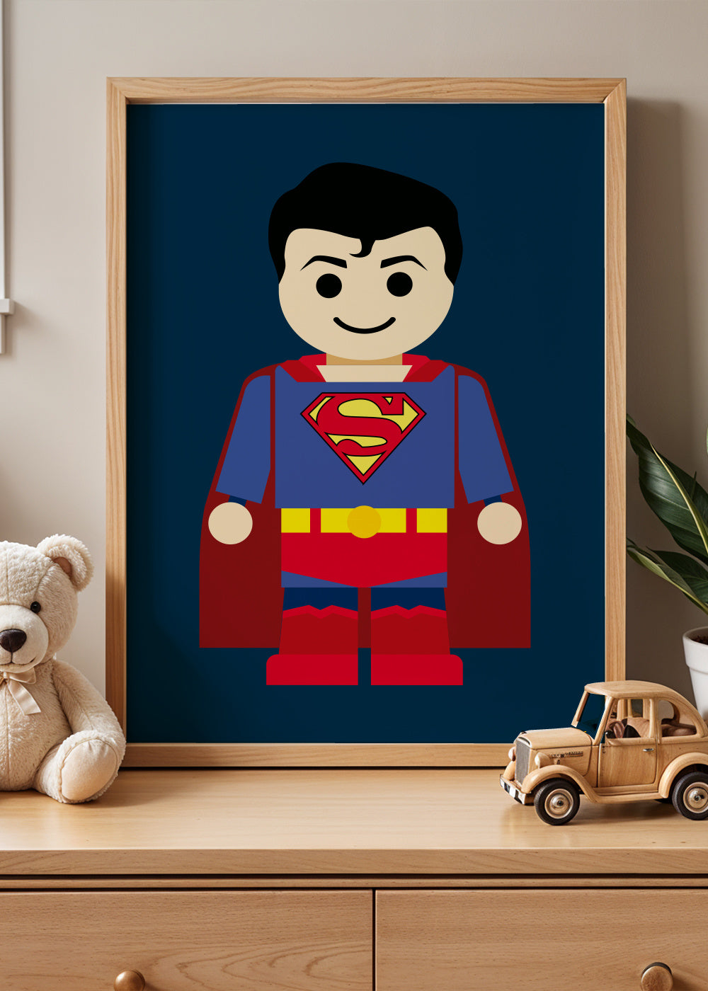 Toy Superman - Framed poster in an interior