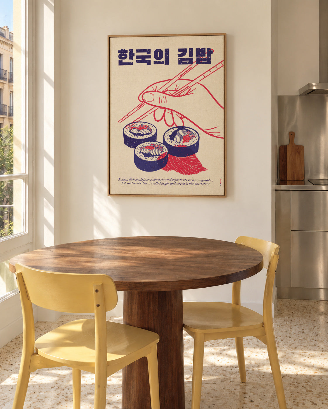 Korean Kimbap - Framed canvas in an interior