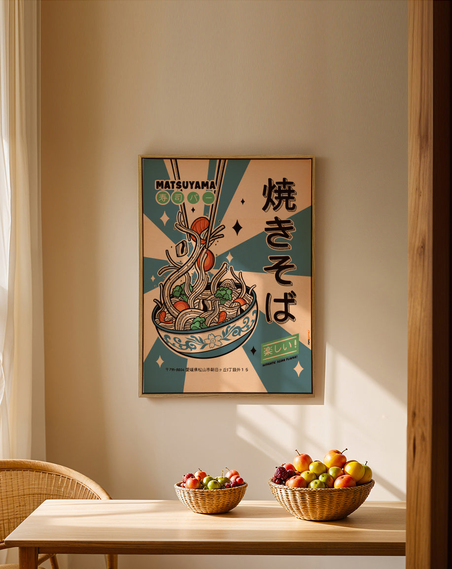 Noodles Every Day - Framed canvas in an interior