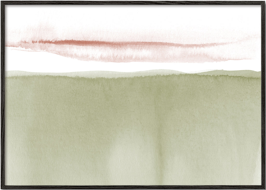 Watercolor landscape N 40 Olive green