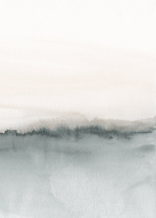 Watercolor landscape N 46 Soft coral & Gray 2/2