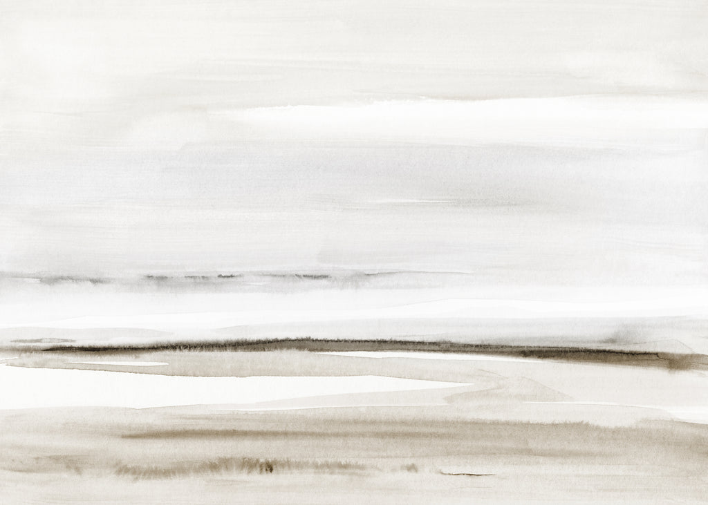 Watercolor shore in neutral colors - Unframed art print