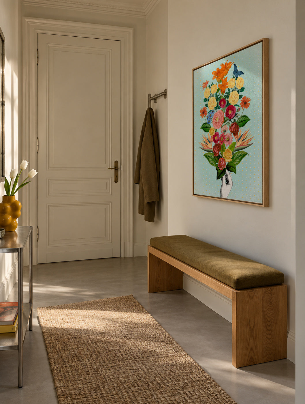 Botanical Blue - Framed canvas in an interior