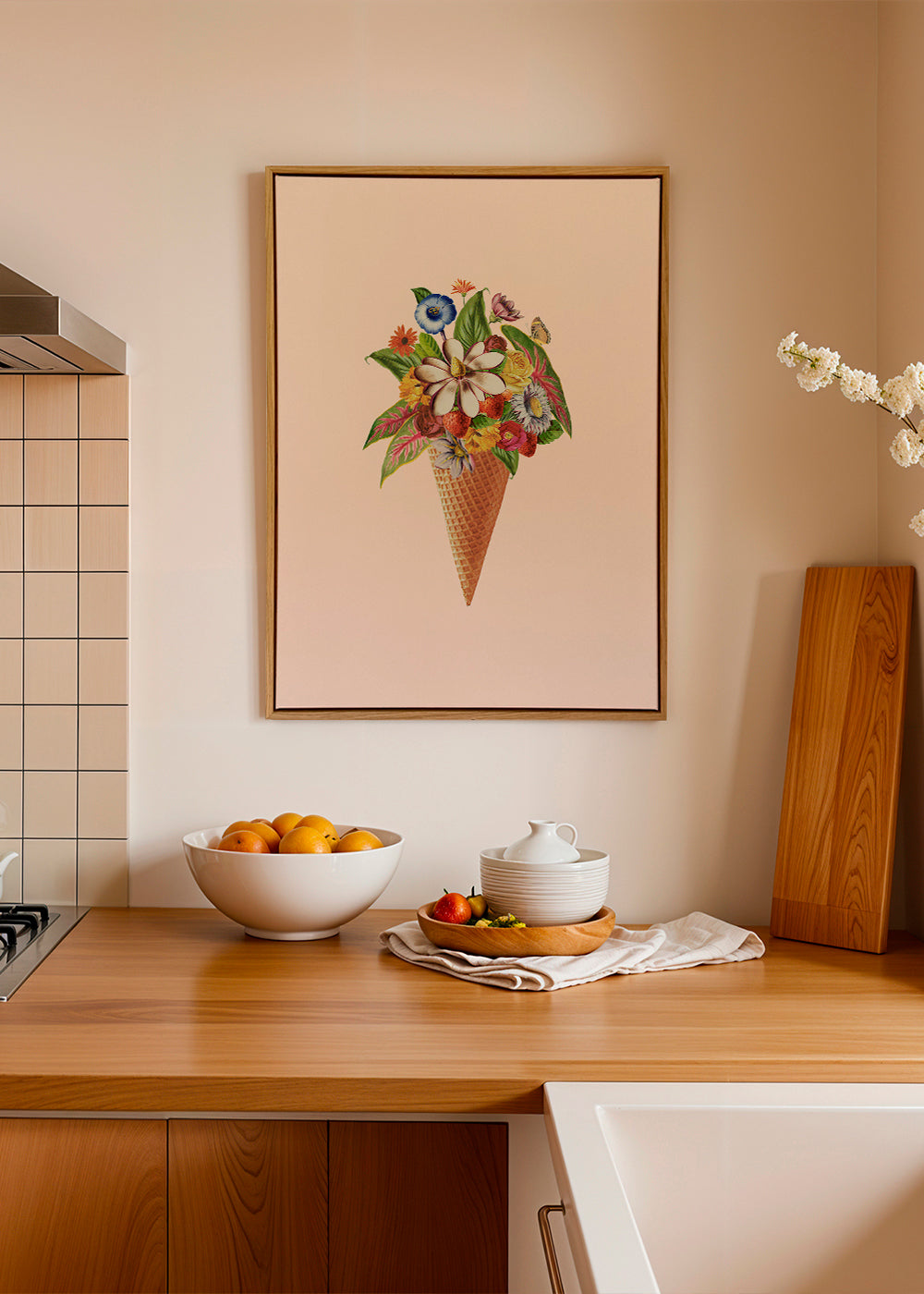 Botanical pink ice cream