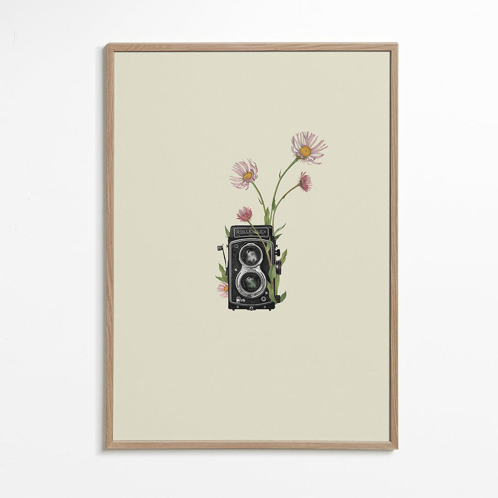 Floral rolleiflex camera