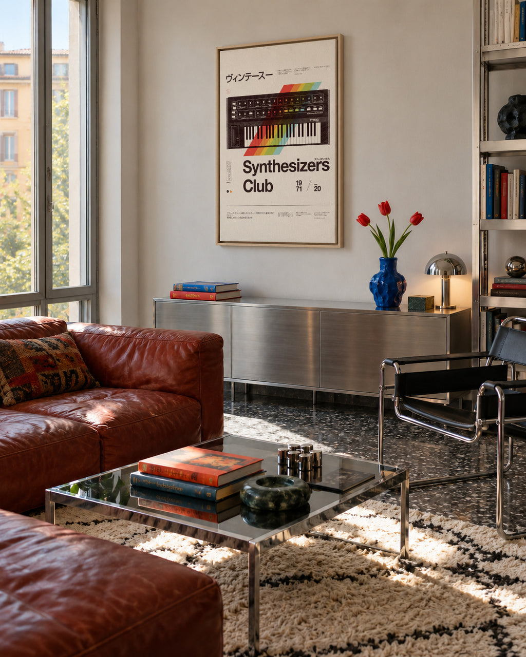 Synthesizers Club - Framed canvas in an interior