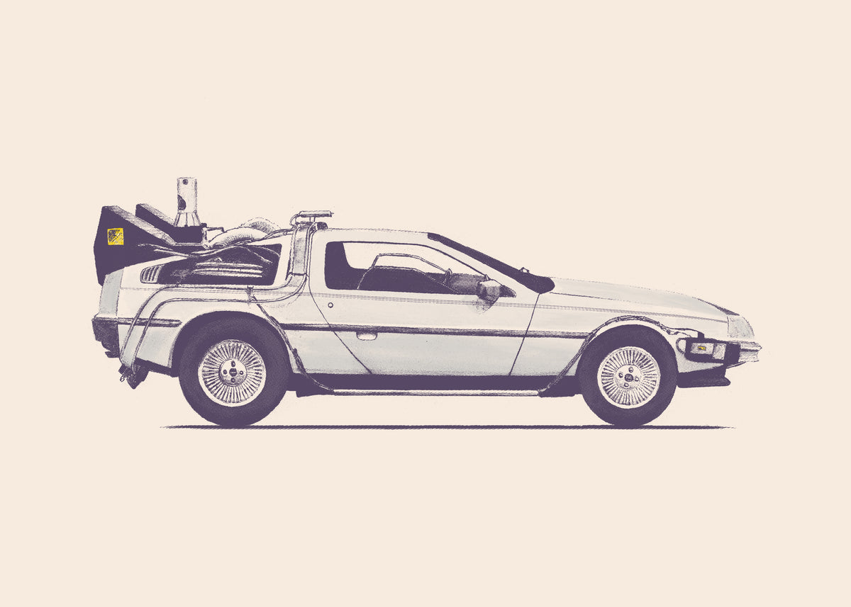 Delorean Vintage Car - Unframed art print