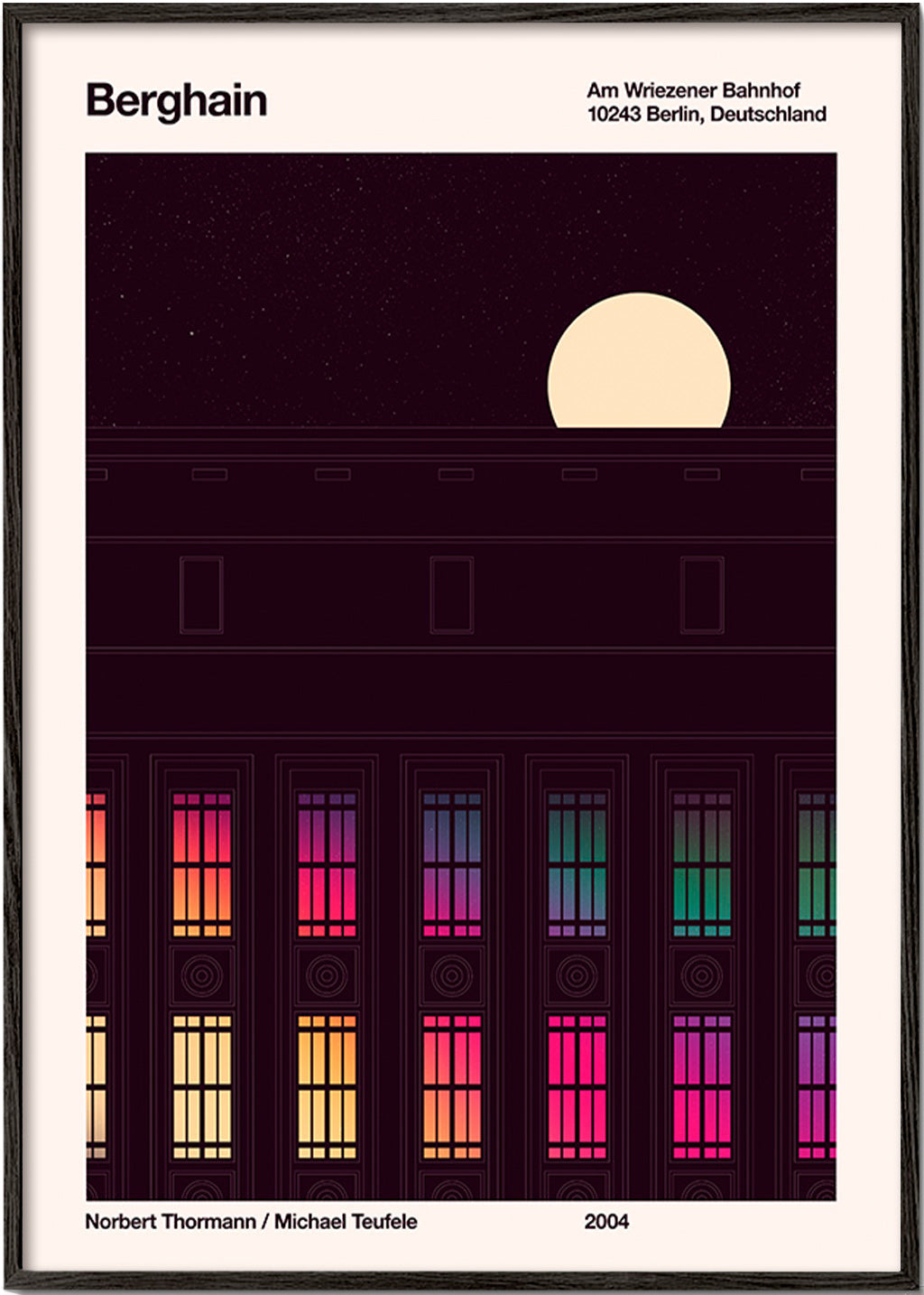Quadro città con facciata illuminata