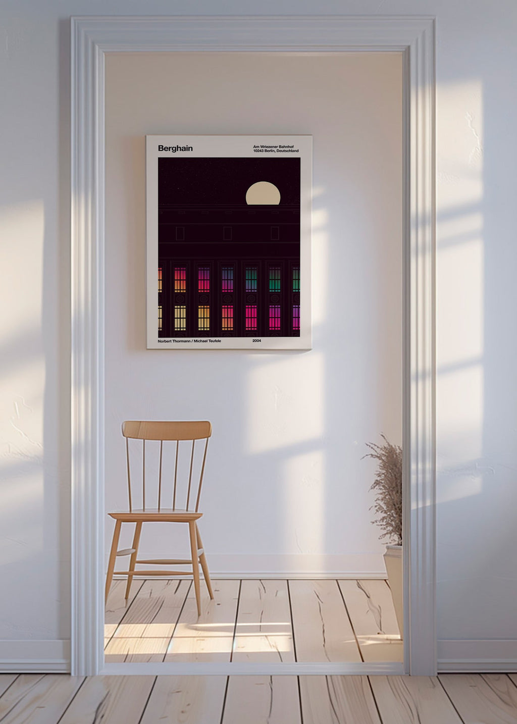 Quadro città con facciata illuminata