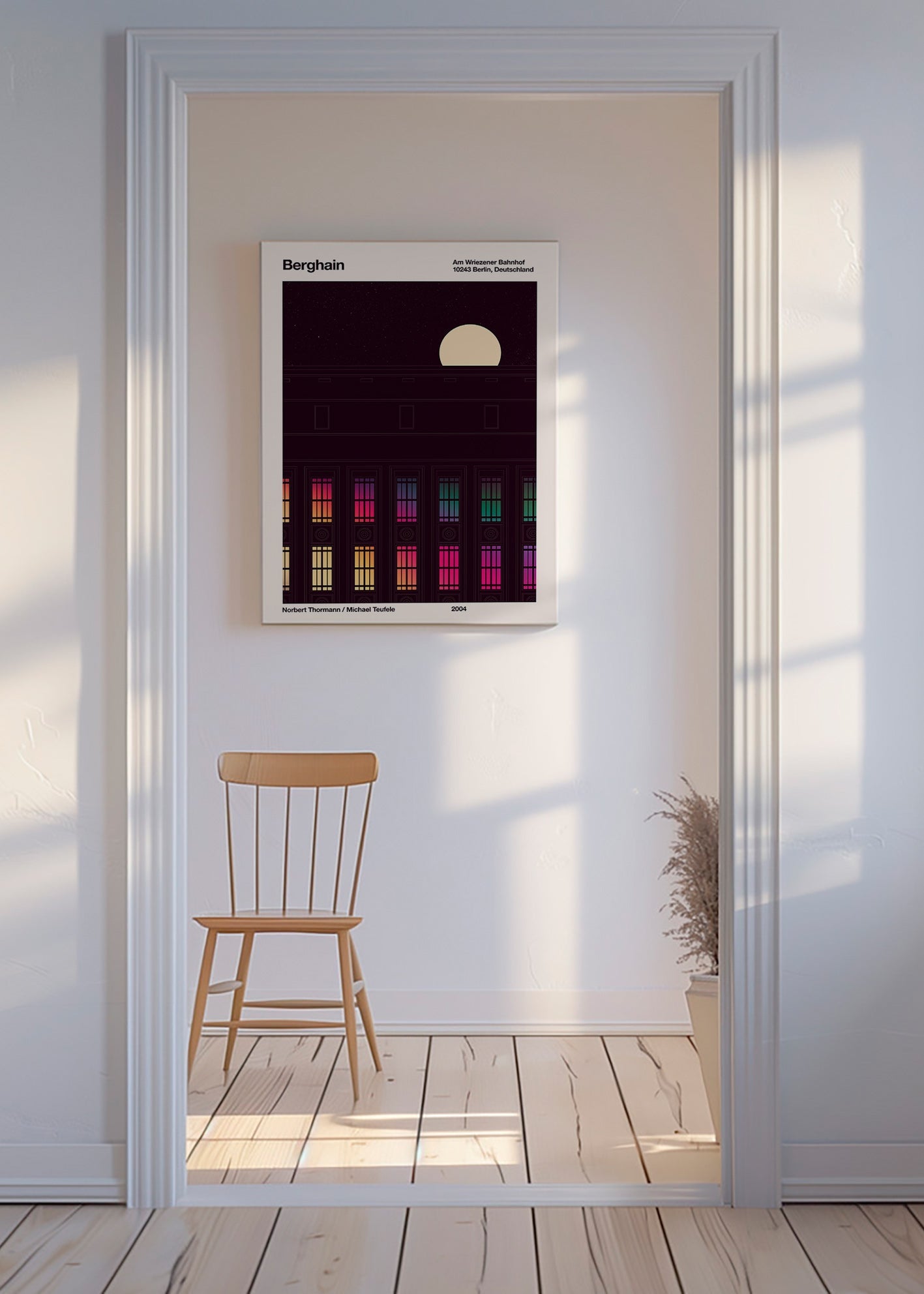 Quadro città con facciata illuminata