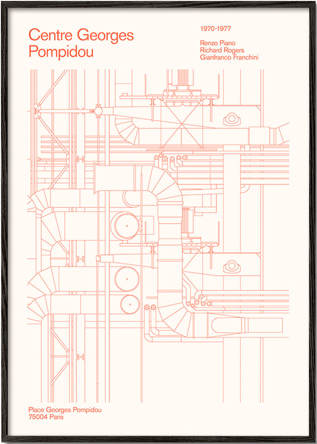 Arte para cucina Centre Pompidou schema tecnico