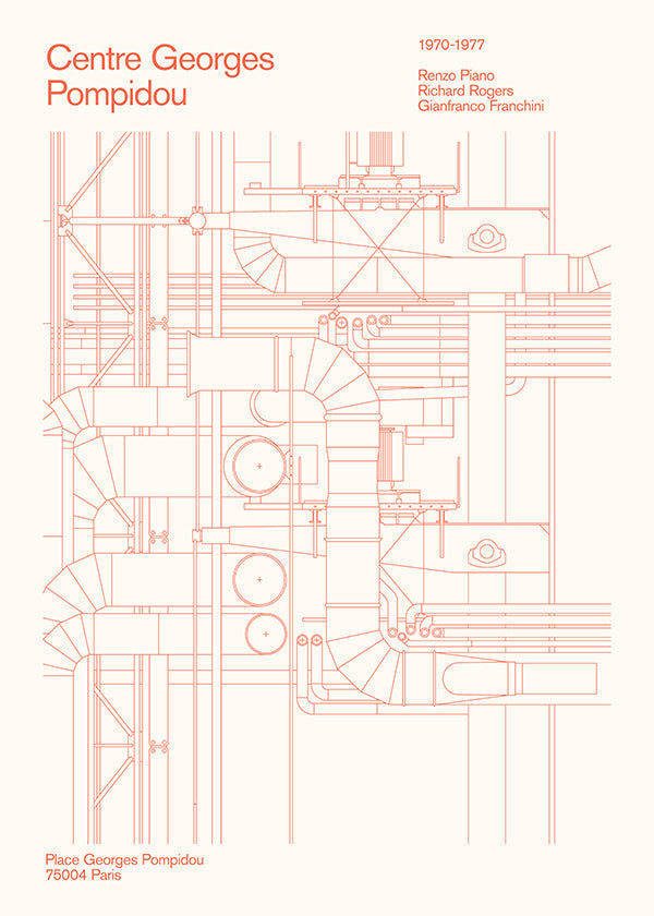 Arte para cucina Centre Pompidou schema tecnico