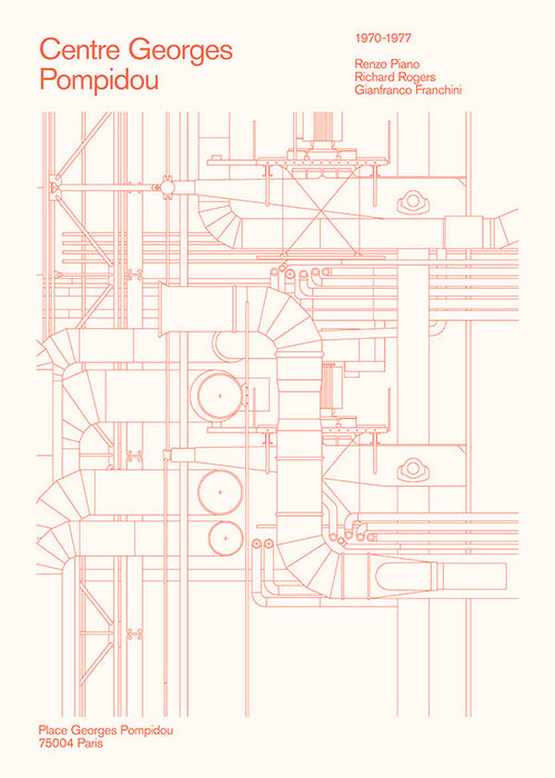Arte para cucina Centre Pompidou schema tecnico
