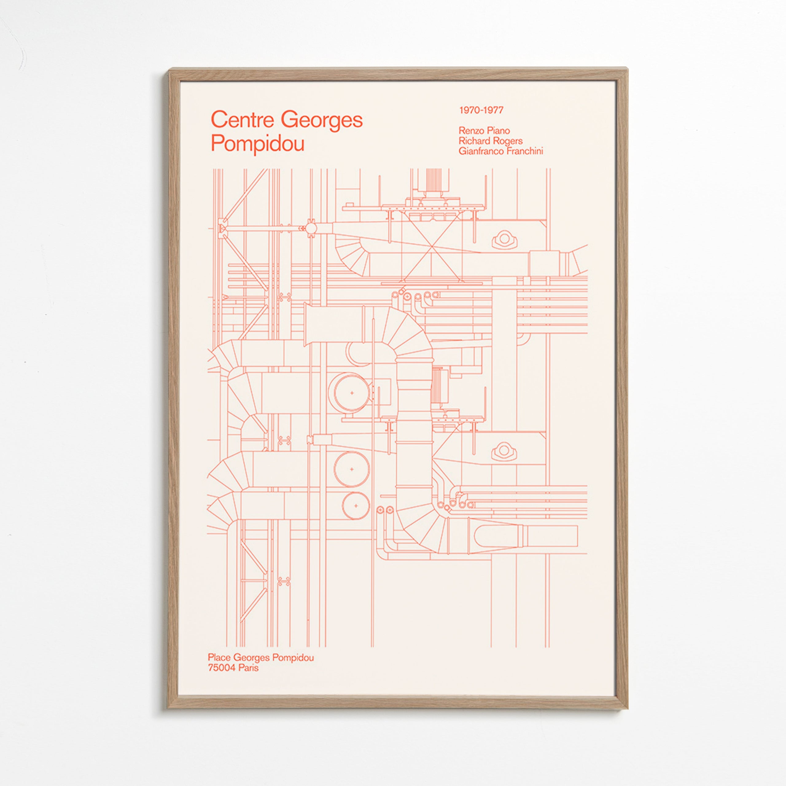 Arte para cucina Centre Pompidou schema tecnico