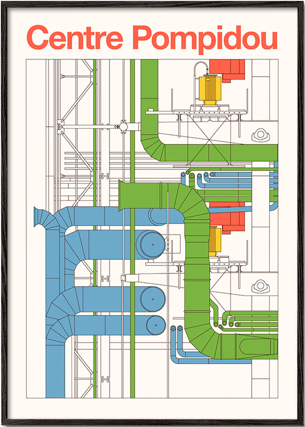 Arte da città Centre Pompidou, diagramma architettonico
