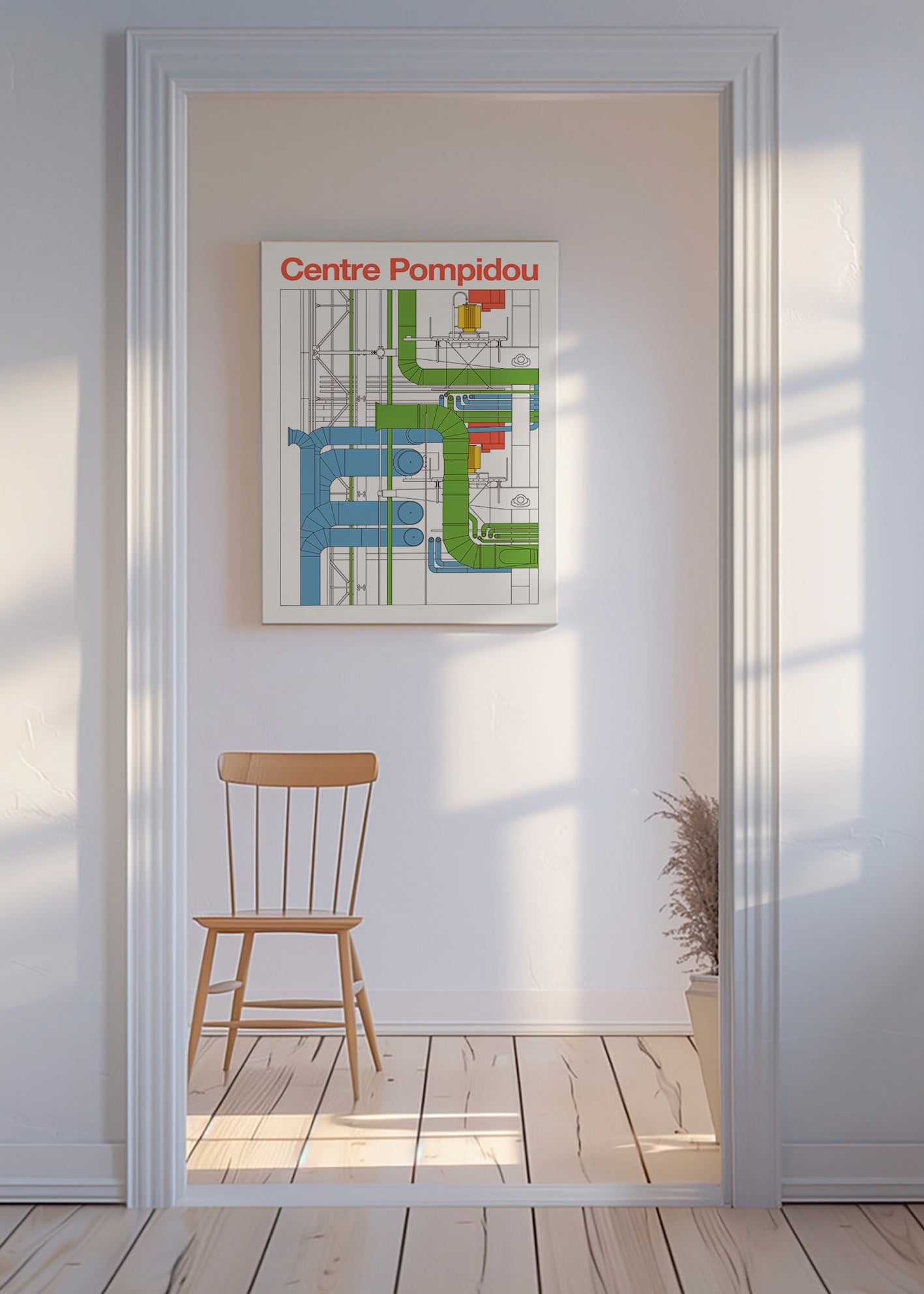 Arte da città Centre Pompidou, diagramma architettonico