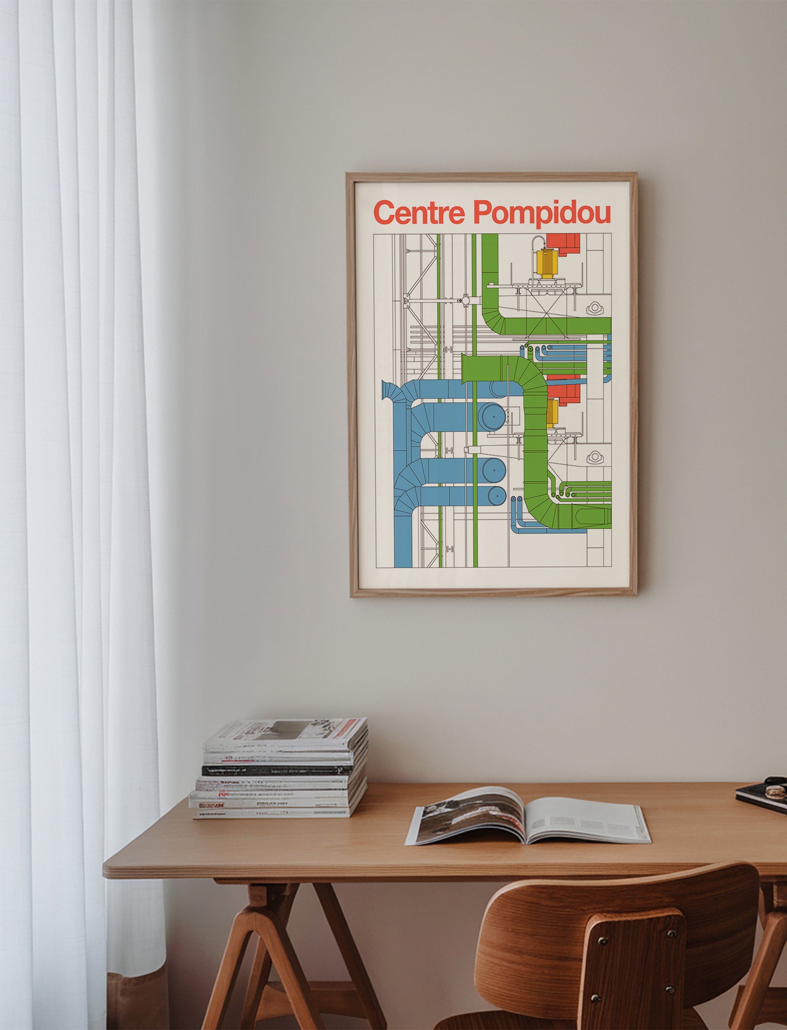 Arte da città Centre Pompidou, diagramma architettonico