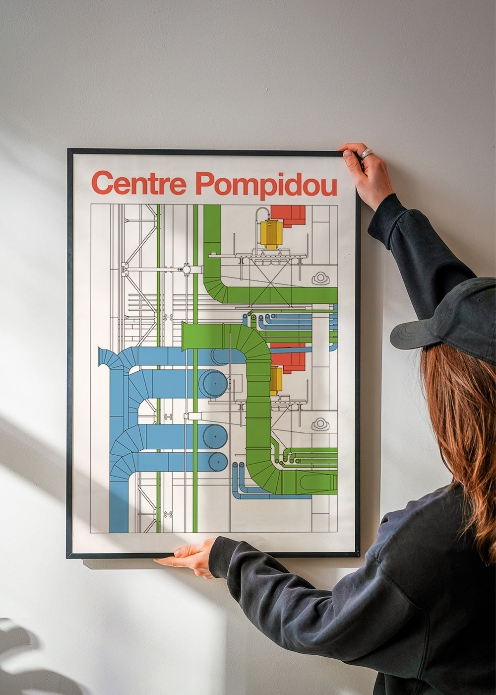 Arte da città Centre Pompidou, diagramma architettonico