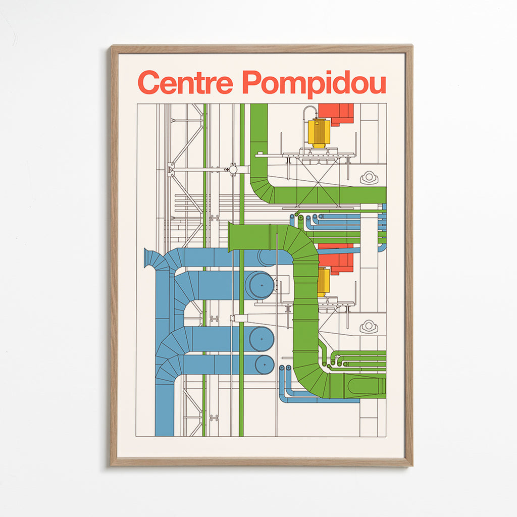 Arte da città Centre Pompidou, diagramma architettonico