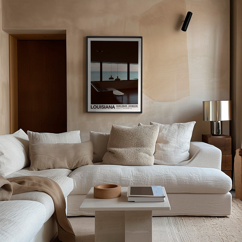 Quadro di città con vista sul mare